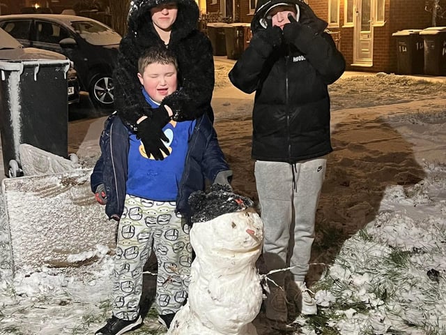 An impressive snowman.
