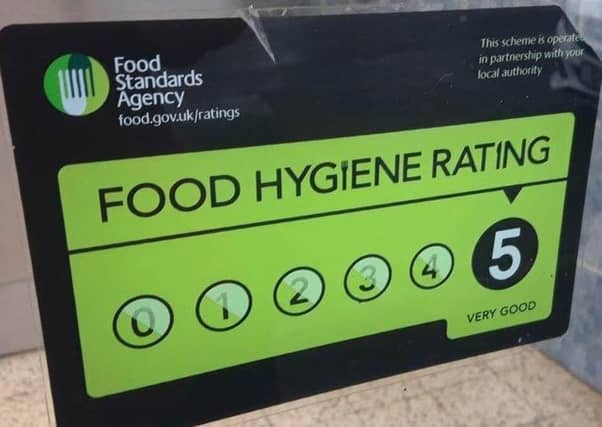 Five is the highest hygiene rating awarded by food inspectors for cleanliness