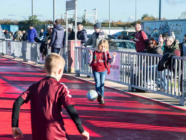 The new community all-weather pitch here at Sixfields was officially opened at Saturday’s Community Day game. Pictures by Kirsty Edmonds