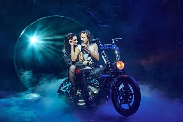 Katie Tonkinson as Raven and  Glenn Adamson as Strat in Bat Out Of Hell