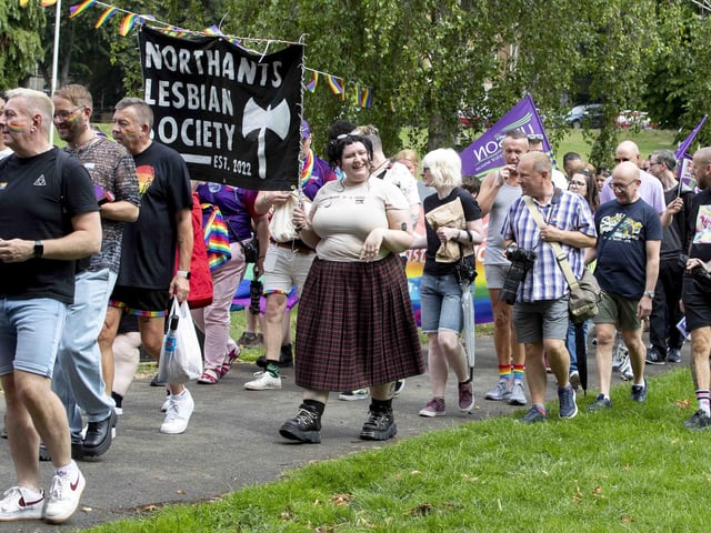 A parade made its way through the town centre before finishing at the university's Waterside campus as Northampton Pride took place on Saturday July 8, 2023.