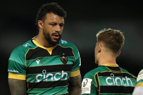 Courtney Lawes and Fin Smith (photo by Paul Harding/Getty Images)