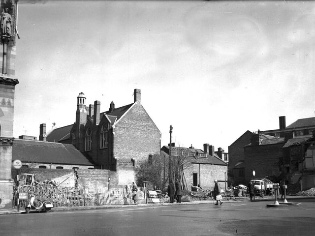 Northampton Town Hall site demolition, April 10, 1965