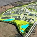 The site covers about 70 hectares of mainly farmland just off the A4500 between Harpole and St Crispin's