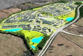 The site covers about 70 hectares of mainly farmland just off the A4500 between Harpole and St Crispin's