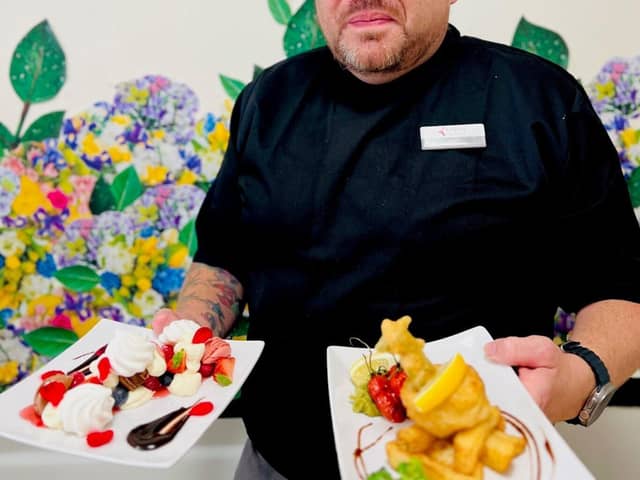 Simon Lewis showcasing some of his dishes