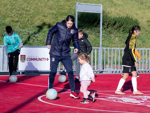 The new community all-weather pitch here at Sixfields was officially opened at Saturday’s Community Day game. Pictures by Kirsty Edmonds