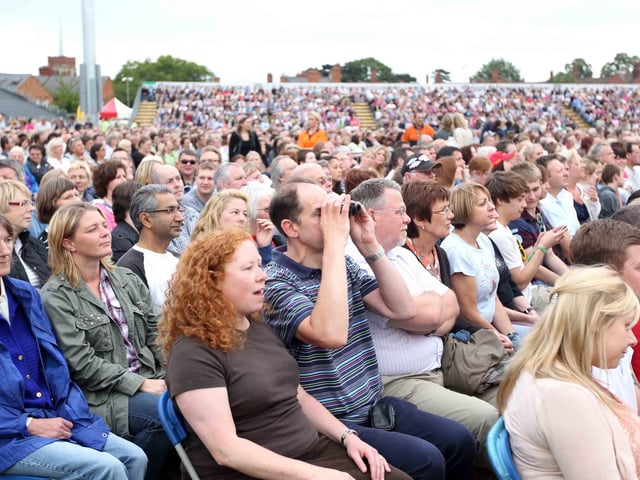 Elton John at Northamptonshire County Cricket Club.