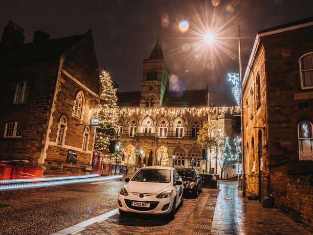 The town centre is looking very festive following the lights switch on.