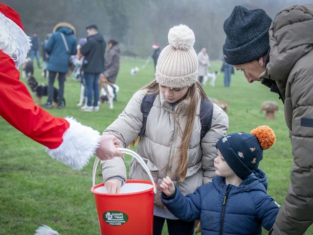 Dozens of dog walkers turned out on Sunday morning (December 21) for the charity's annual fundraiser at Bradlaugh Fields