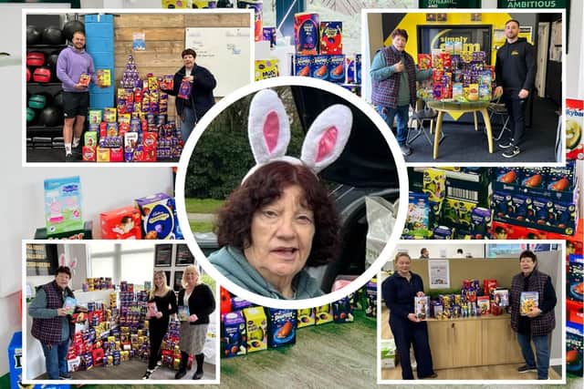 Jeanette Walsh collects donations from Shirefit, Simply Gym, Keepmoat and Fortus
