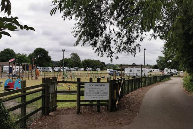 Around 20 caravans were pitched up at Kislingbury Park at 9am on Thursday (July 7)