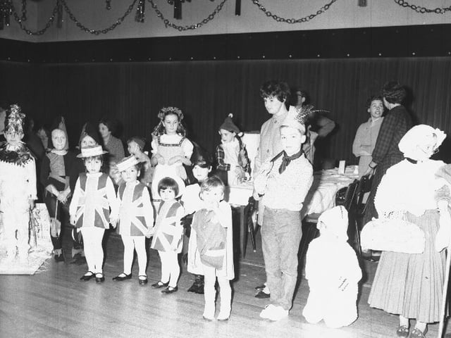 This photograph shows children in Northampton in fancy dress