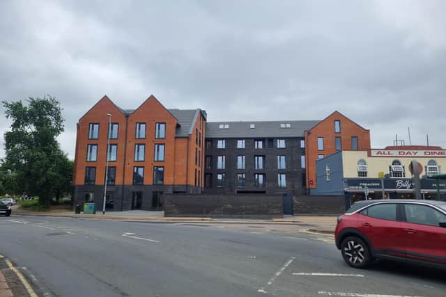 The block of flats at the Old Tivoli cinema in St Leonard's Road are up for rent.
