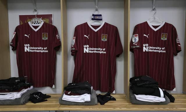 The home changing room prior to the Sky Bet League One match between Northampton Town and Stevenage at Sixfields. (Photo by Pete Norton/Getty Images)