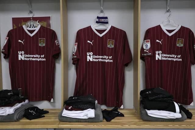 The home changing room prior to the Sky Bet League One match between Northampton Town and Stevenage at Sixfields. (Photo by Pete Norton/Getty Images)