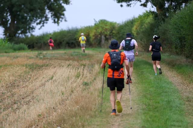 Runners out on the trails near West Haddon.