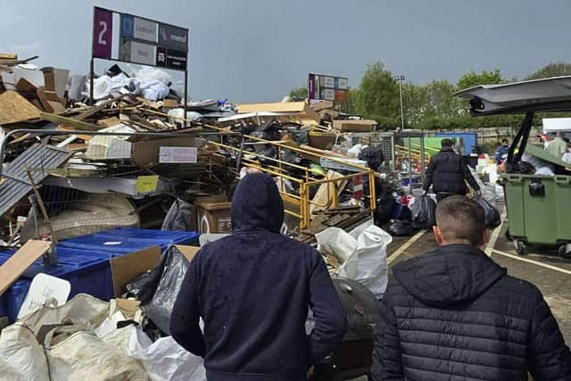 Here's what Sixfields tip looked like on Saturday (April 19). Credit: Tia Wray.