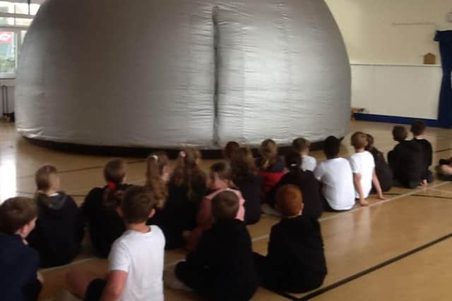 Pupils experience the Wonderdome
