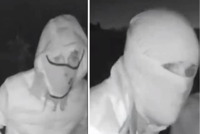 Detectives investigating a break-in in Rectorry Farm, Northampton, last month are asking for these two men to come forward