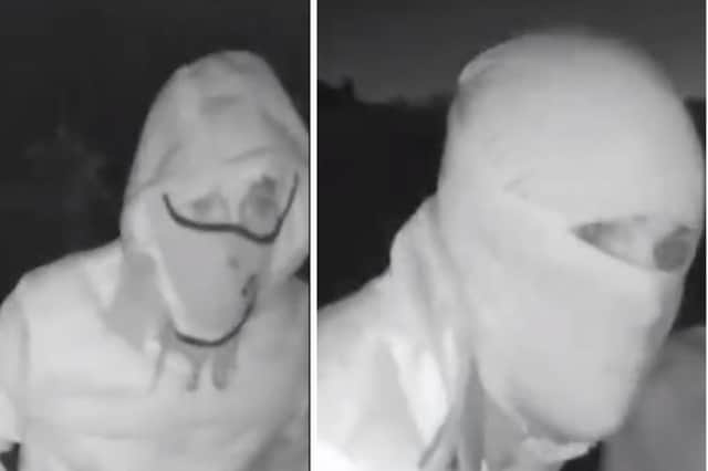 Detectives investigating a break-in in Rectorry Farm, Northampton, last month are asking for these two men to come forward