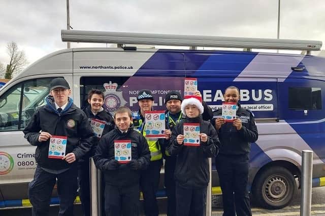 Emergency Services Cadets (NESC) have been helping Northamptonshire Police share vital festive crime prevention advice.