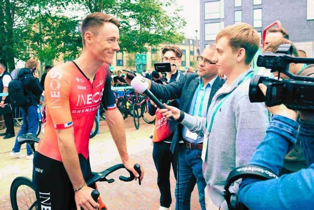 UON Multimedia Sports Journalism students interview top flight cyclists.