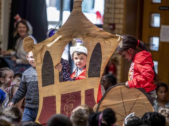 Pupils and teachers at the school held a 'fake' Coronation on Thursday (May 4) ahead of the historic event.