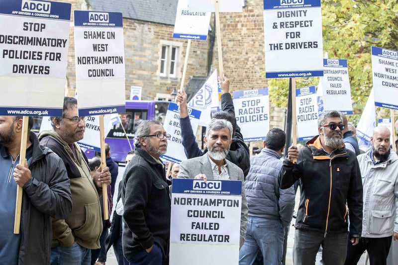 Drivers were demonstrating against the council's controversial new rules
