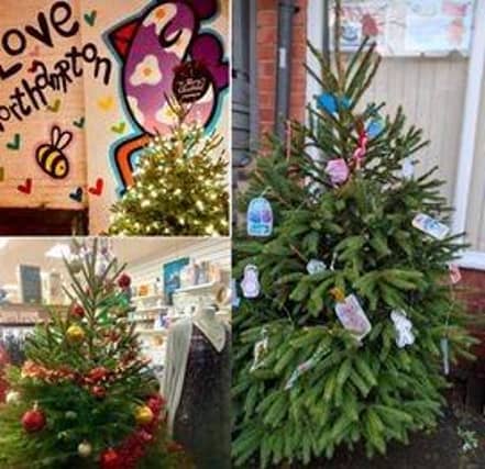 Businesses in Kingsley with their Christmas trees on display