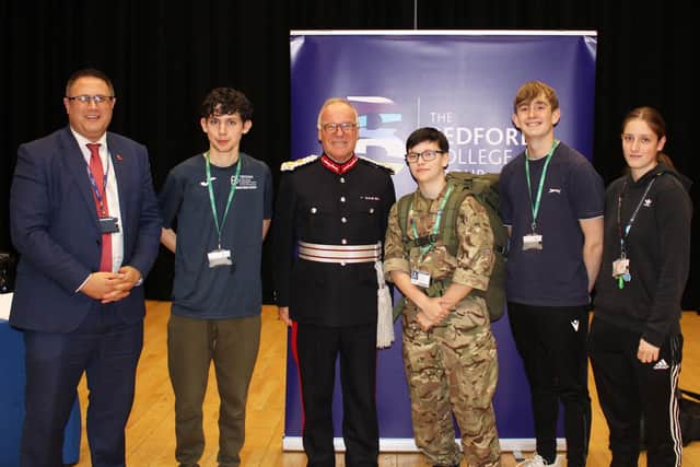 Lord Lieutenant meeting students at Tresham College, Kettering.