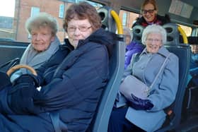 Bernice and friends on the Age UK Northamptonshire minibus.