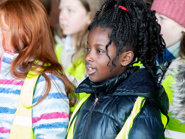 Abbey Primary School's choir and African drumming group took to Tesco Mereway on March 31, 2022 to raise money for the British Red Cross.