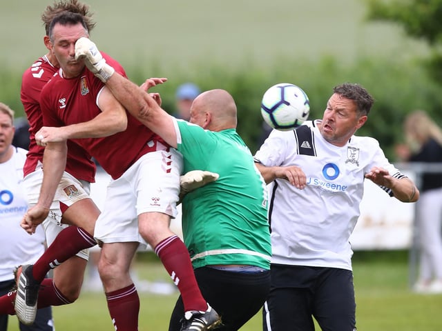 Harpole Legends played Cobblers Legends to mark the village club's milestone birthday