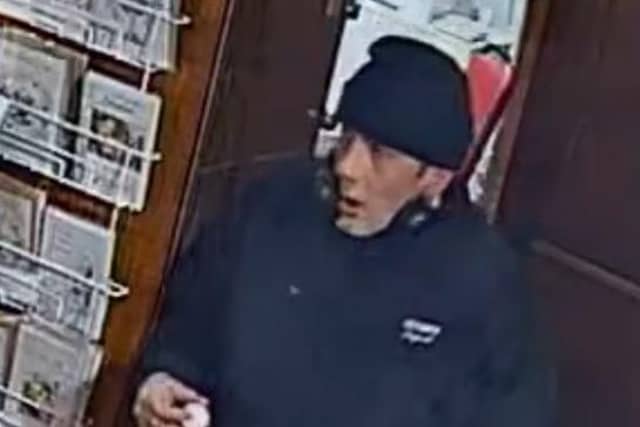 Police would like to speak to the man in the image.