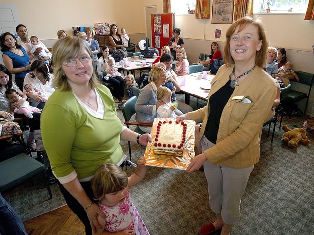 The Northampton baby Cafe, at The Friends Meeting house, Wellington Street, celebrated its 2nd birthday. Pictured front is breast feeding specialists Carolyn Markham and Ann Davison in 2006