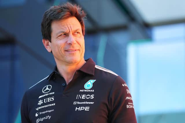 BUDAPEST, HUNGARY - JULY 25: Toto Wolff, Executive Director of Mercedes AMG Petronas F1 Team arrives in the Paddock prior to final practice ahead of the F1 Grand Prix of Hungary at Hungaroring on July 25, 2026 in Budapest, Hungary. (Photo by Sona Maleterova/Getty Images)
