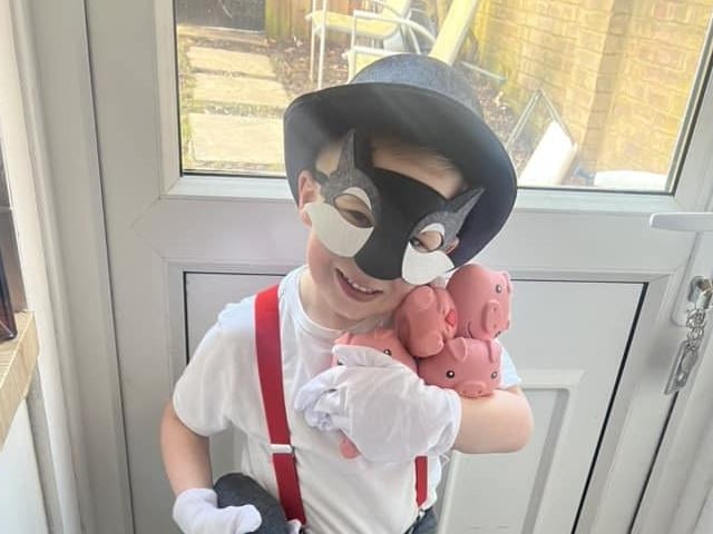 Wyatt, aged five, as The Big Bad Wolf.