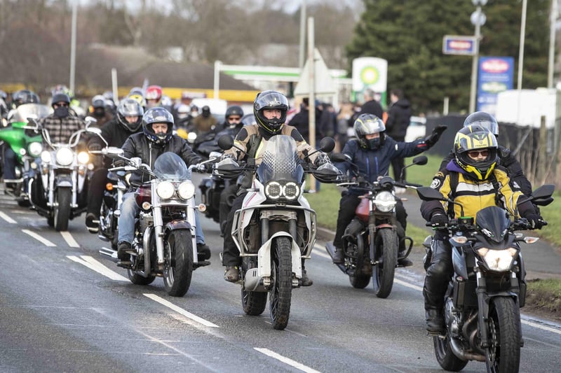 Motorcyclists raise money for the Air Ambulance service at the annual Chilly Willy charity event in Northamptonshire.