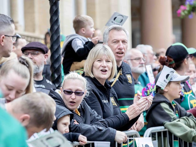 Saints players, coaches and staff celebrated with fans in Northampton town centre on Sunday (June 9) after winning the Gallagher Premiership title at Twickenham on Saturday (June 8).