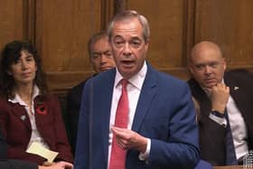 Reform UK Leader Nigel Farage referenced WNC's plans to close asylum seeker hotels in the county at PMQs in November. Credit: House of Commons