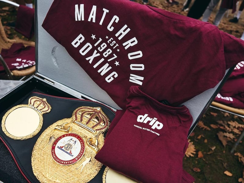 Kieron Conway brought along some title belts for the event, which was sponsored by Matchroom Boxing