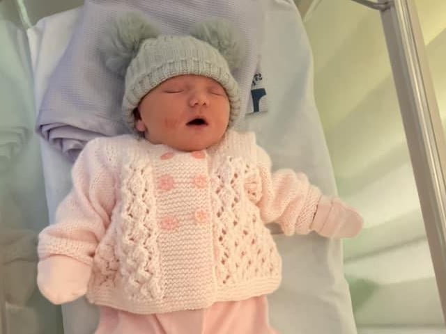 Connie Ella-Loretta born at 3.10pm on July 22 at Northampton General Hospital, weighing 7lbs 7oz.