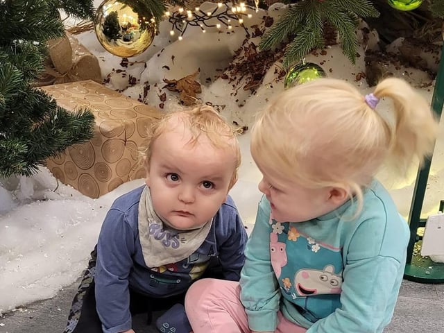 Corey James with big sister Charlotte.
