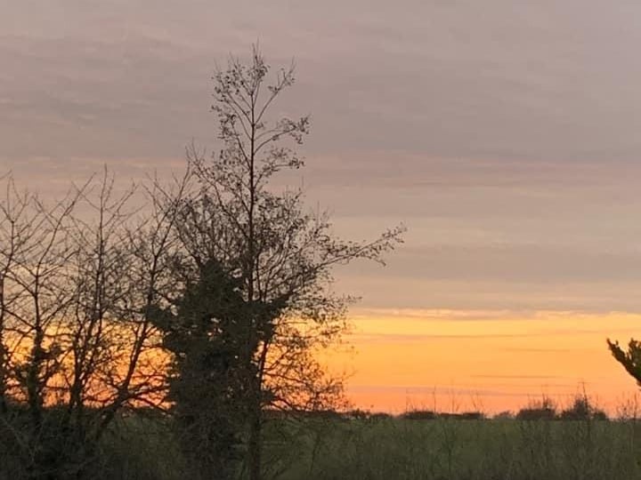 An orange sky in the distance - taken from Boughton fields.