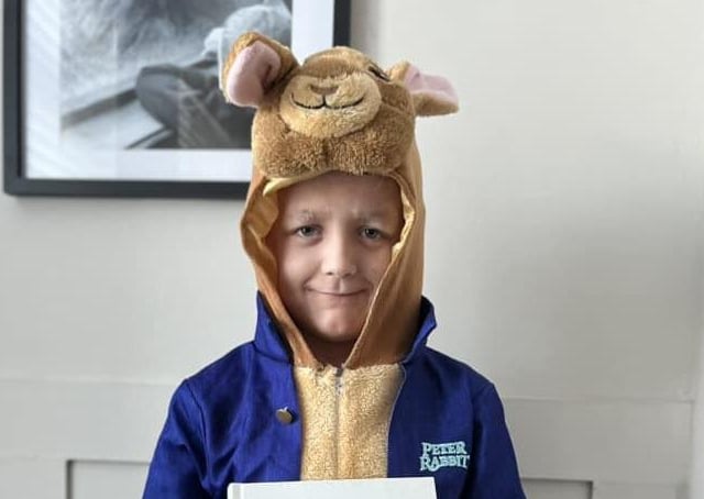Reagan, aged nine, as Peter Rabbit.