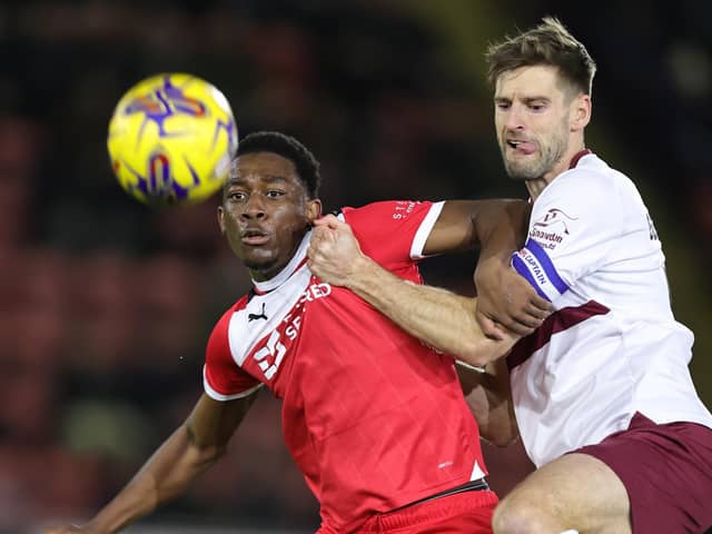 Cobblers skipper battles for the ball during the 4-3 defeat at Leyton Orient (Picture: Pete Norton)