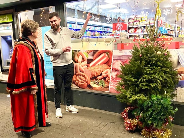 Councillor Jane Birch Visiting Capital Supermarket