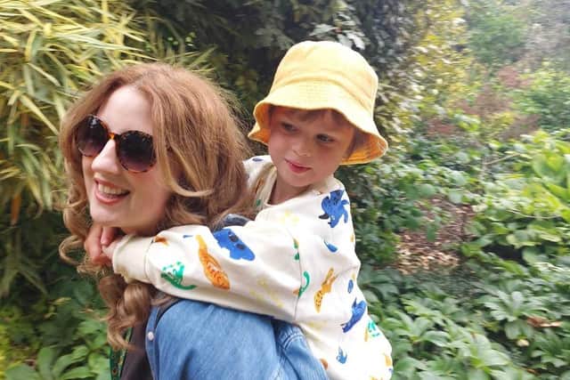 Tiff Cotterill and her son Albert pictured together. Albert, aged four, has faced delays to attending his specialist school unit at Hunsbury Park due to "construction constraints".
Credit: Tiff Cotterill