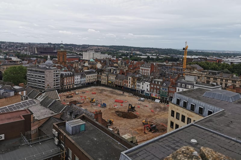 The Market Square is currently undergoing multi-million pound refurbishment works. The works are due to be complete in summer 2024 and will boast new stalls, paving a water feature and more.